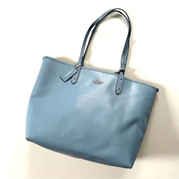 Coach Handbags - Coach Light Blue Leather City Tote Bag